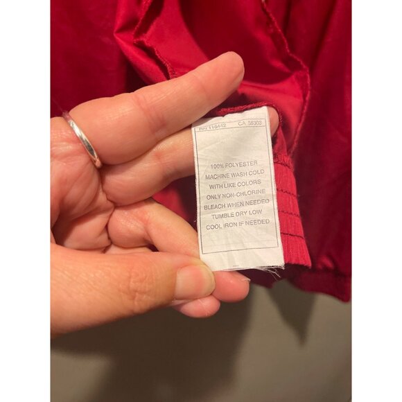 Zine Hooded Lightweight Windbreaker Jacket Sz M Red Zipper Closure Elastic Hem - Picture 5 of 7